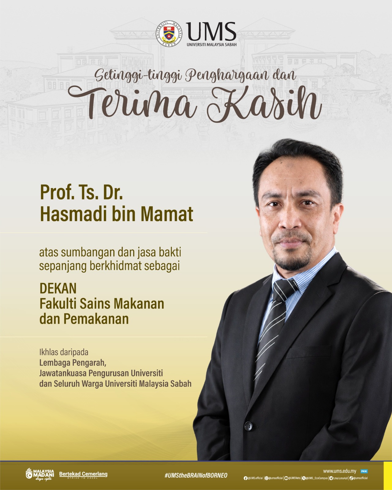 Honoring the Leadership and Dedication of Prof. Ts. Dr. Hasmadi bin Mamat